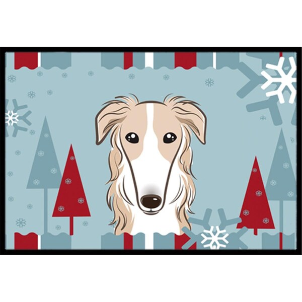Carolines Treasures Winter Holiday Borzoi Indoor and Outdoor Mat- 18 x 27 in. BB1724MAT - main